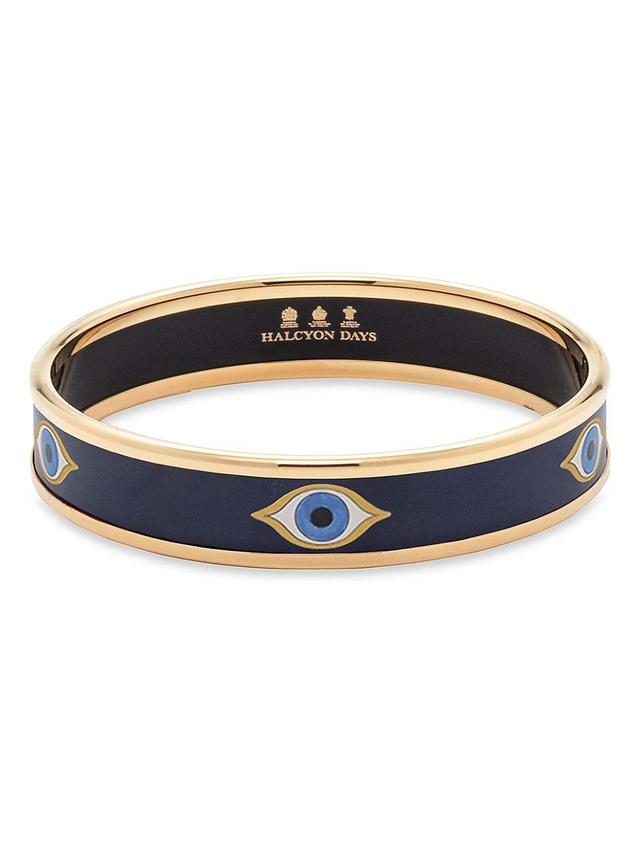 Evil Eye Repeat 18K Gold-Plated Enamel Bangle Bracelet Product Image