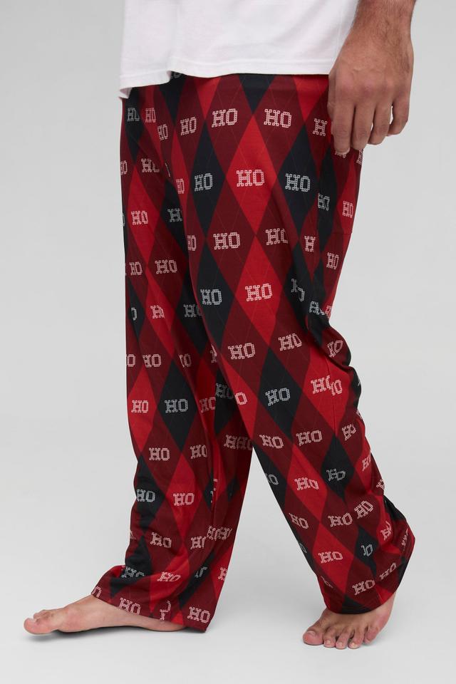 Plus Ho Ho Ho Christmas Lounge Bottoms | boohooMAN USA Product Image