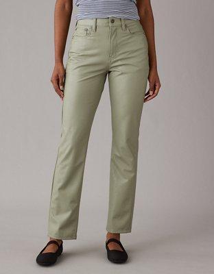 AE Stretch Vegan Leather Super High-Waisted Straight Pant Product Image