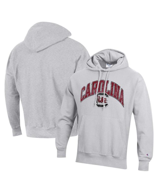 Champion Mens Heather Gray South Carolina Gamecocks Vault Late Night Reverse Weave Pullover Hoodie Product Image