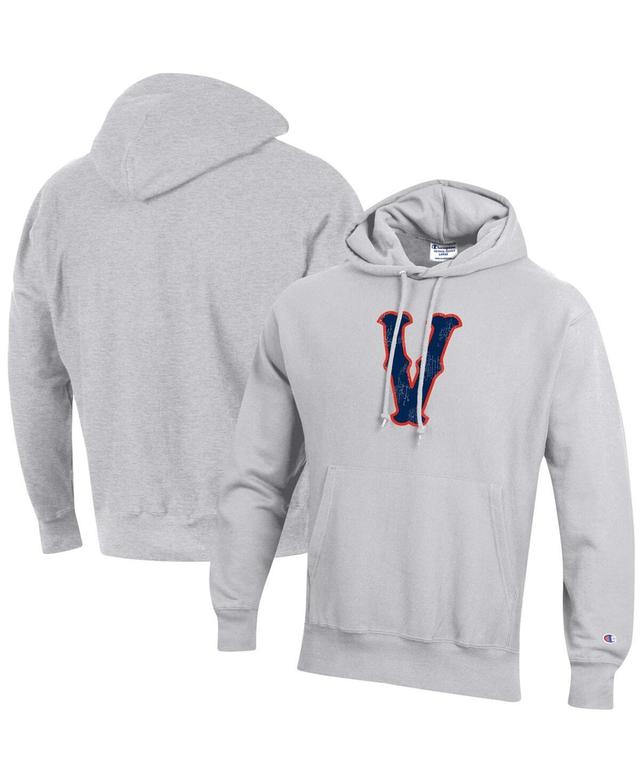 Mens Champion Heathered Gray Distressed Virginia Cavaliers Team Vault Logo Reverse Weave Pullover Hoodie Product Image