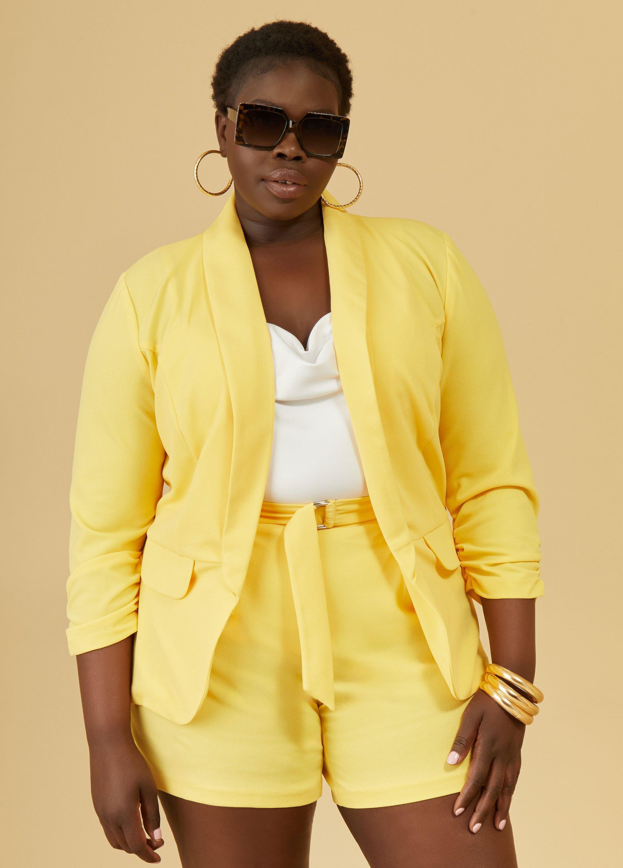 Plus Size Ruched Blazer Ashley Stewart Product Image