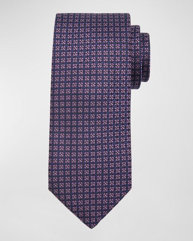 Mens Microfantasy Geometric Silk Tie Product Image