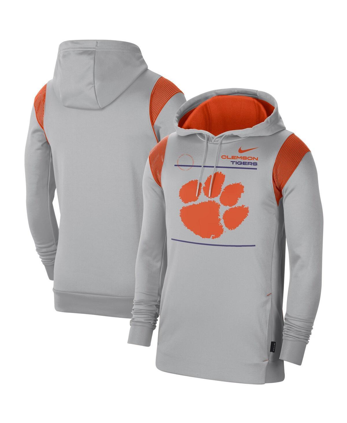 Mens Gray Clemson Tigers 2021 Team Sideline Performance Pullover Hoodie Product Image