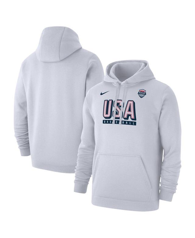 Nike Mens White Usa Basketball Club Fleece Pullover Hoodie Product Image