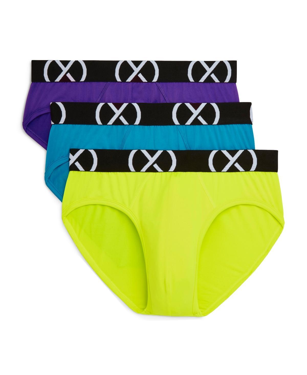 2(x)ist Mens Micro Sport No Show Performance Ready Brief, Pack of 3 - Electric Blue, Shocking Orange Product Image