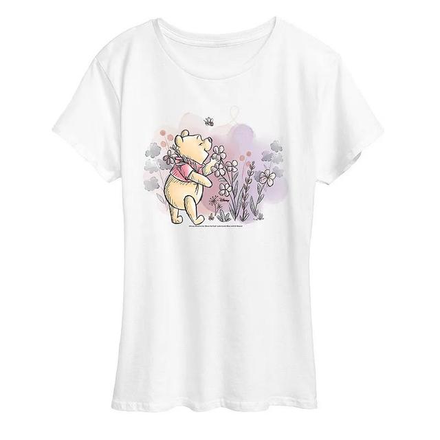 Disneys Winnie The Pooh Womens Flowers Graphic Tee Product Image