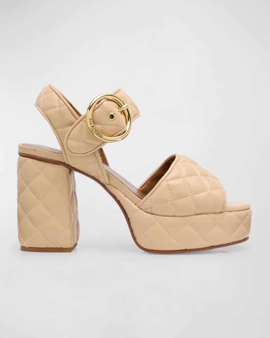 Jodie Quilted Ankle-Strap Platform Sandals Product Image