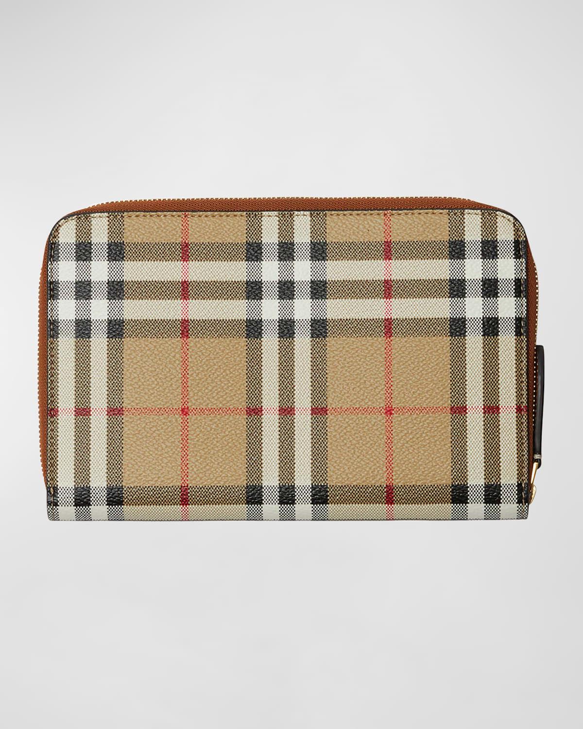 burberry Vintage Check Coated Canvas & Leather Travel Wallet Product Image