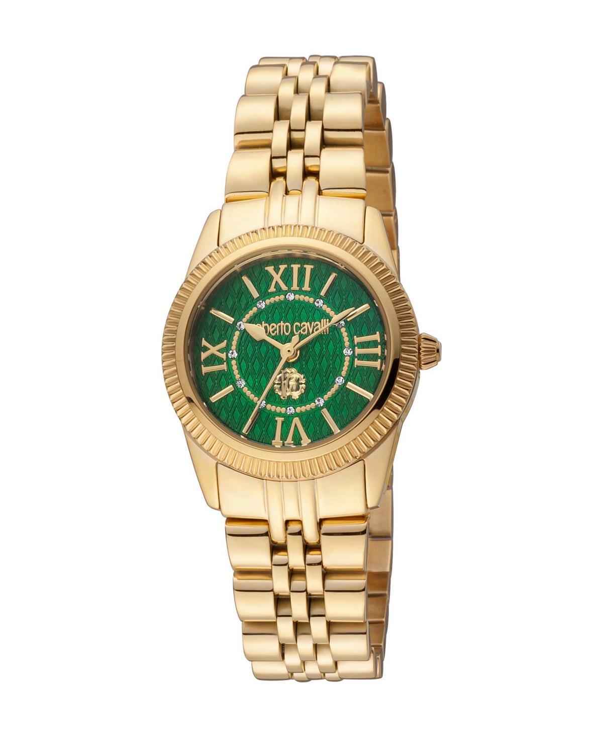 Roberto Cavalli Womens Quartz Gold-tone Stainless Steel Watch 28mm Product Image