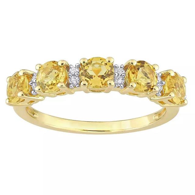 Stella Grace 18k Gold Over Silver Citrine & White Topaz Semi-Eternity Ring, Womens Gold Tone Product Image