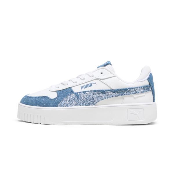 PUMA Carina Street Denim Women's Shoes in White/Blue Horizon Product Image