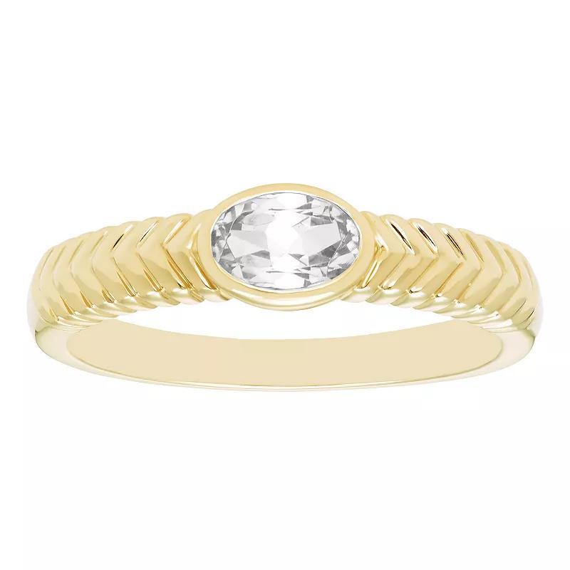 Boston Bay Diamonds 14k Gold Over Silver Lab-Grown Gemstone Ring, Womens Cr White Blue Product Image