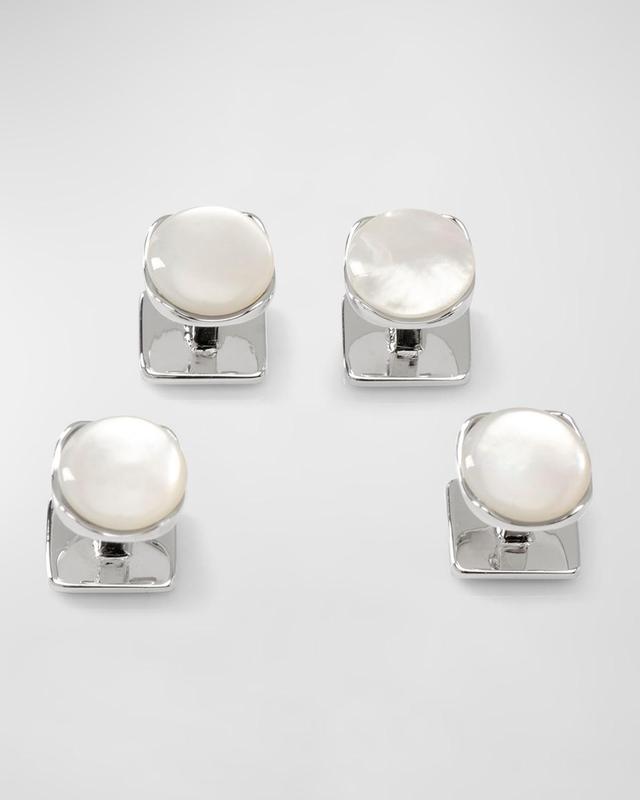 Cufflinks, Inc. Set of 4 Sterling Silver & Mother-of-Pearl Studs Product Image