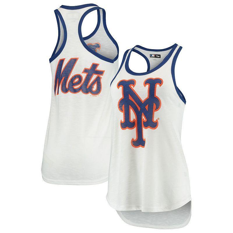 Womens G-III 4Her by Carl Banks White New York Mets Tater Racerback Tank Top Product Image