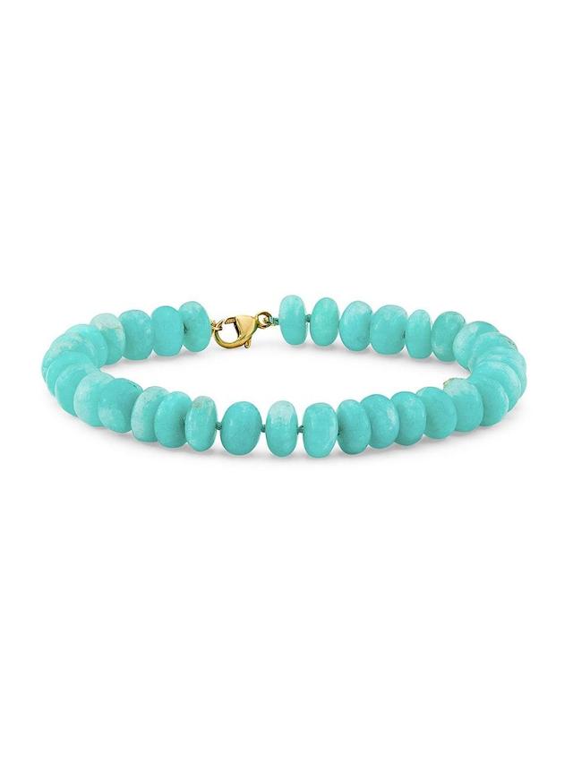 Womens Oracle 14K Yellow Gold & Amazonite Beaded Bracelet Product Image