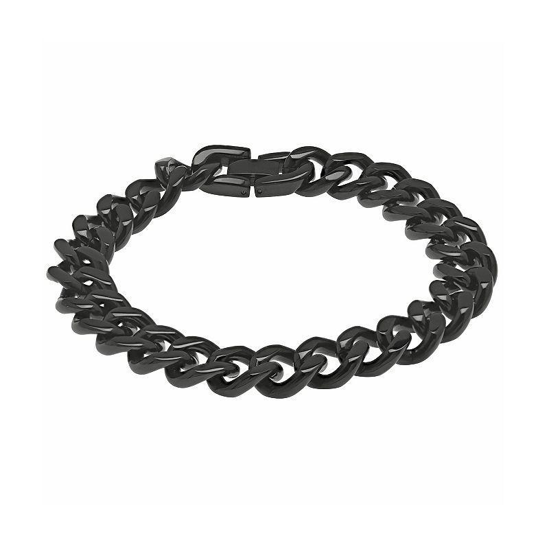 Belk & Co Mens Stainless Steel Chain Bracelet, Black Product Image