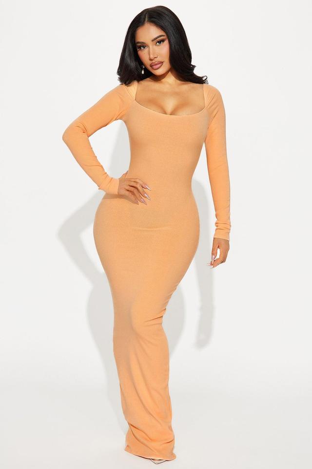 Clara Snatched Maxi Dress - Peach Product Image