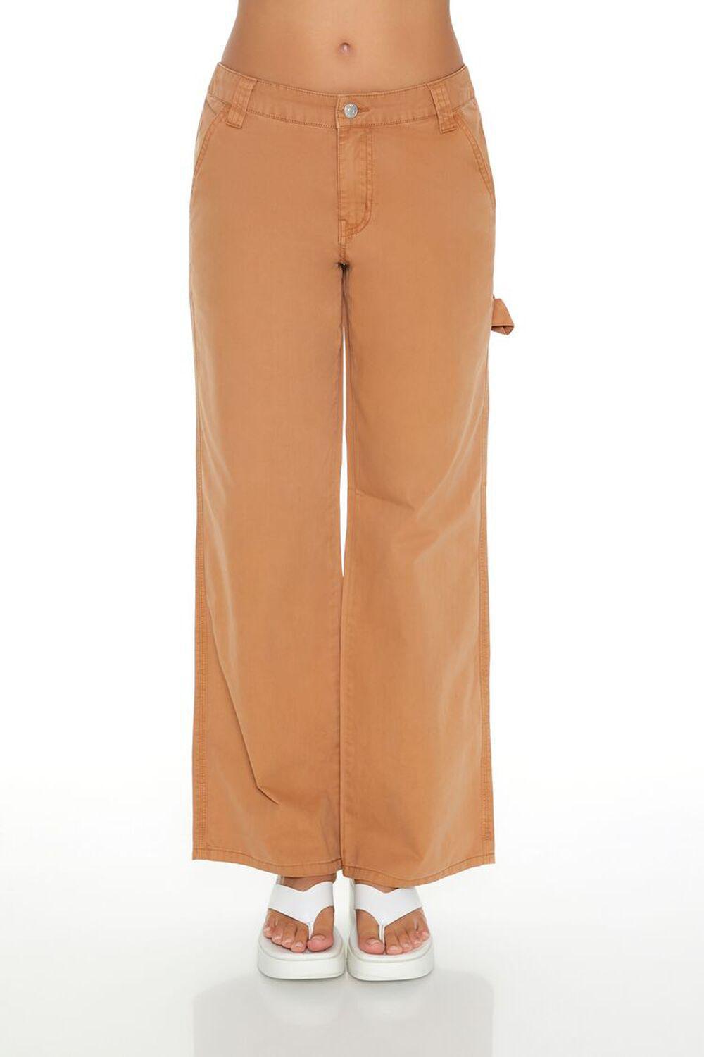 Poplin Utility Carpenter Pants | Forever 21 Product Image