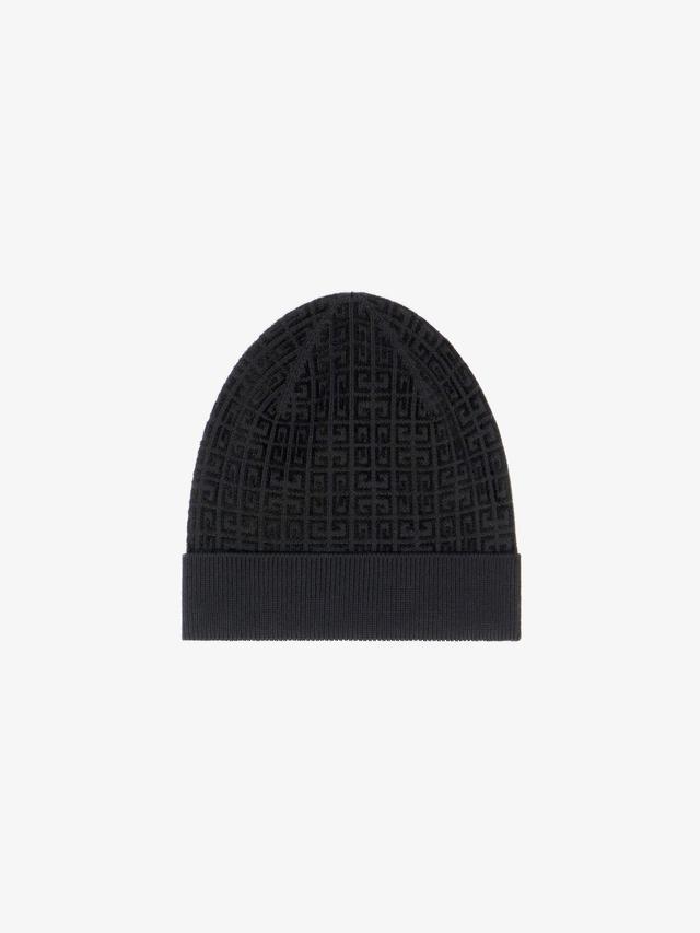 4G beanie in knit with velvet effect Product Image