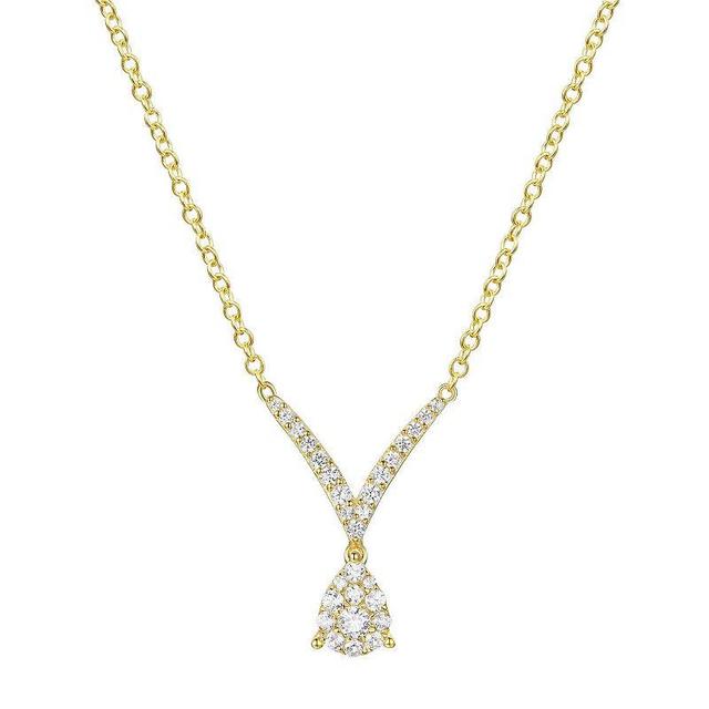 14k Gold Over Silver 1/3 Carat T.W. Diamond Necklace, Womens Gold Tone Product Image