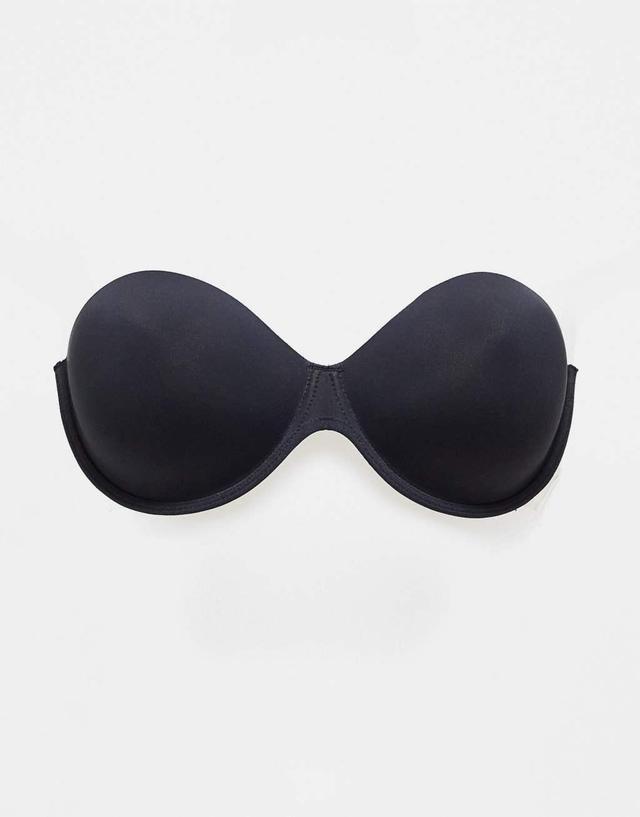 ASOS DESIGN molded strapless backless bra with stick on wing in black Product Image