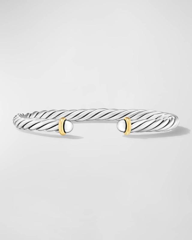 David Yurman Mens Cable Cuff Bracelet in Sterling Silver with 14K Yellow Gold, 6mm Product Image