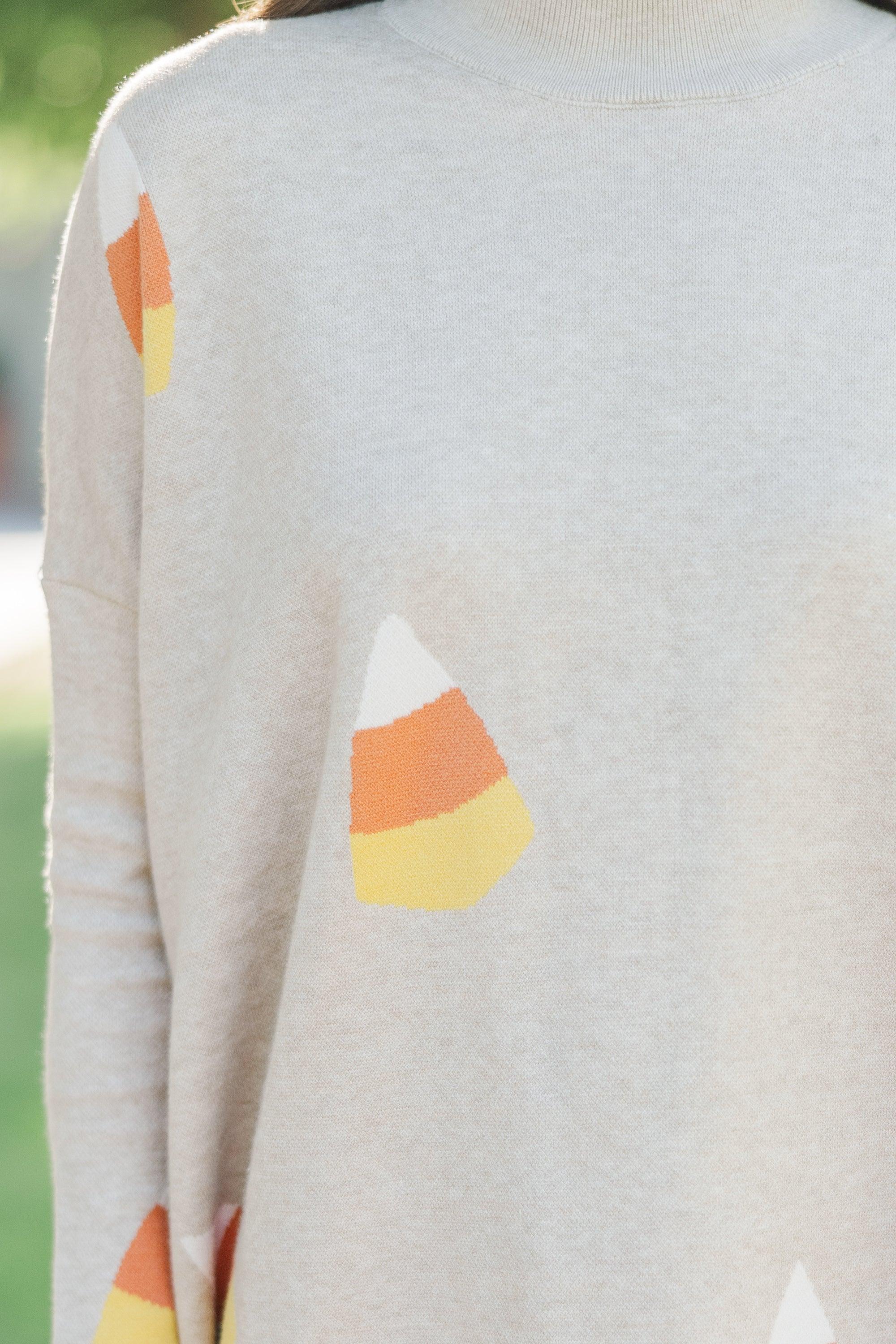 Quick Decisions Oatmeal Candy Corn Sweater Female Product Image