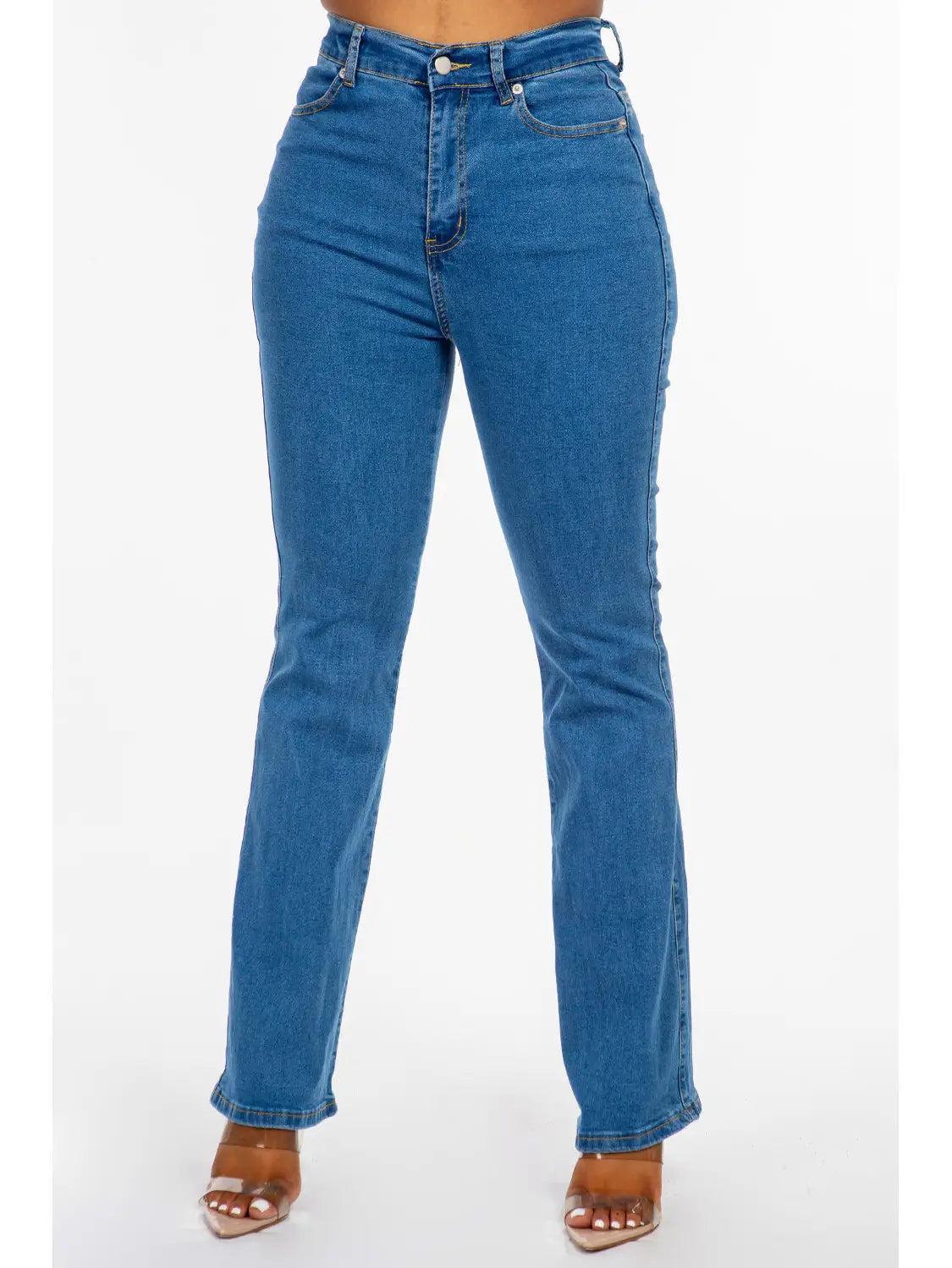 High Waisted Bootcut Extreme Stretch Flare Jeans Female Product Image