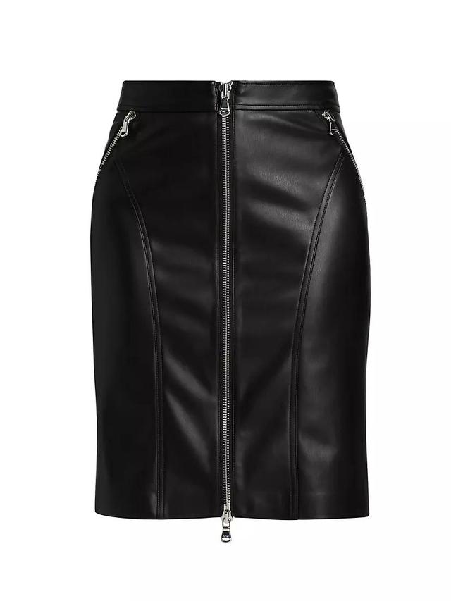 Ambrose Faux-Leather Zip-Front Midi-Skirt Product Image