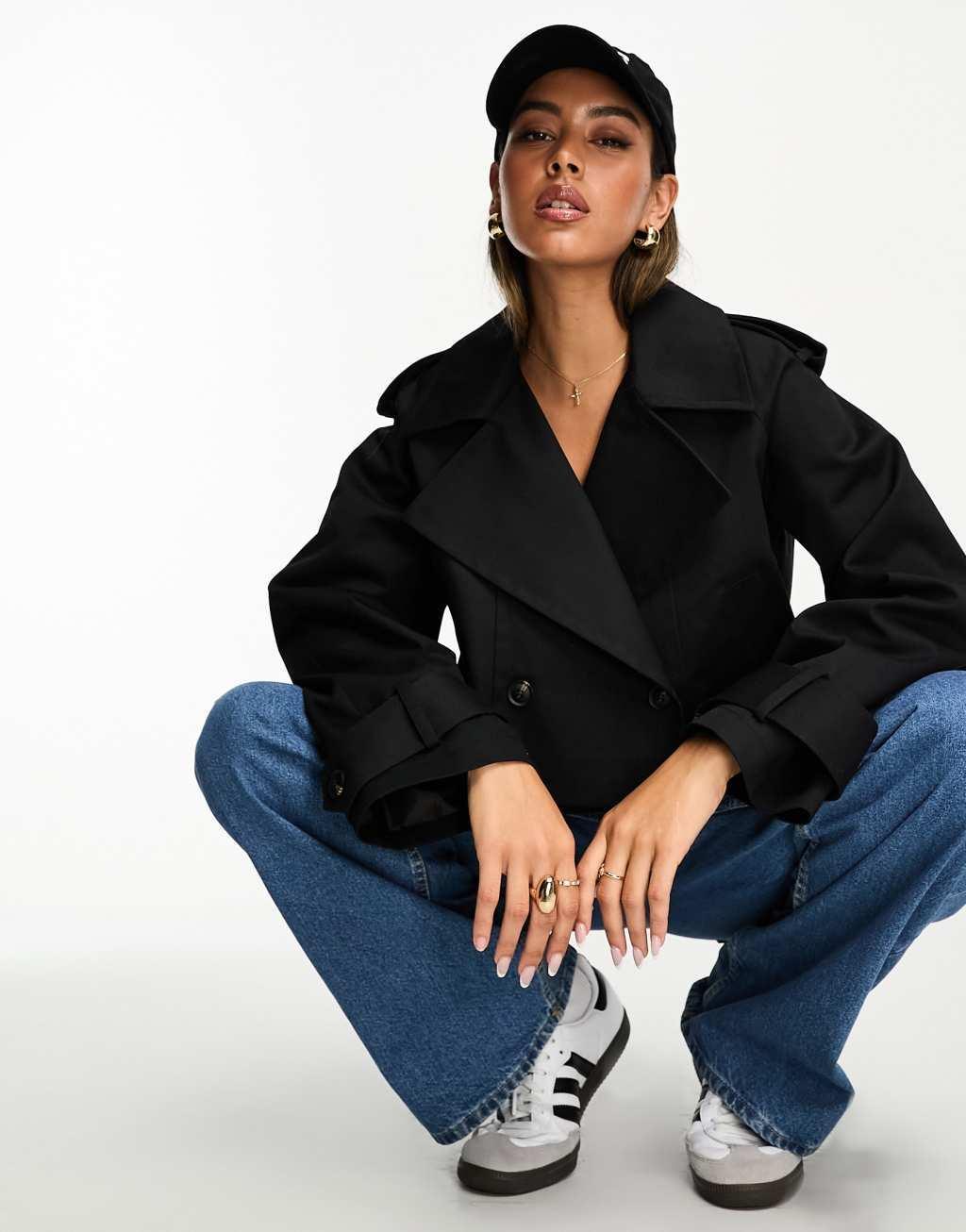 ASOS DESIGN cropped trench coat Product Image