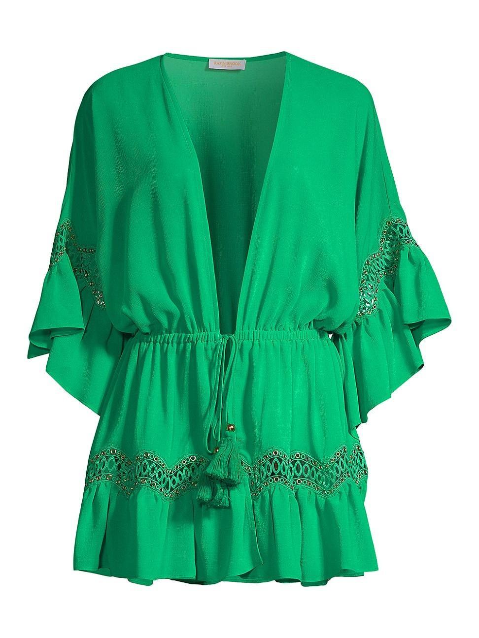 Womens Amalia Lace-Trimmed Caftan Cover-Up Product Image