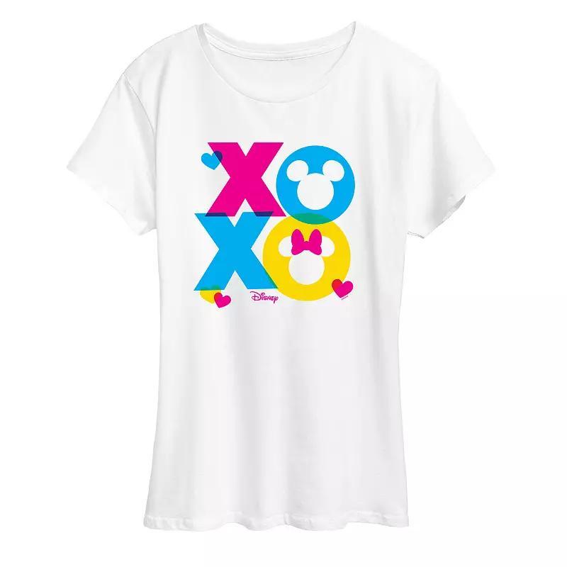 Disneys Mickey & Minnie Mouse Womens XOXO Stacked Graphic Tee Product Image