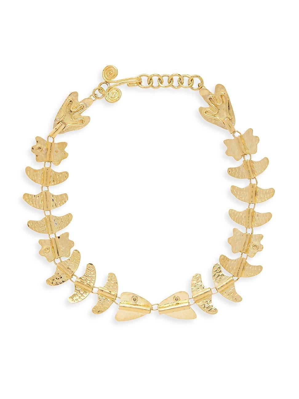 Womens Hammered Goldtone Chain Necklace product image