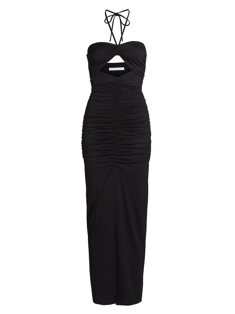 Womens Halterneck Ruched Maxi Dress Product Image