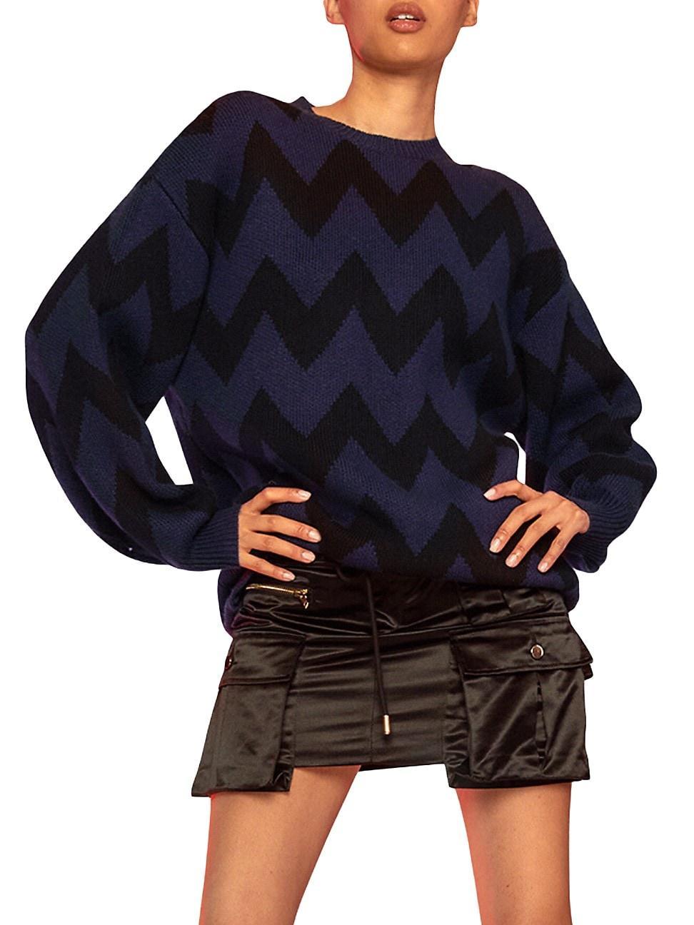 Womens Chevron Intarsia-Knit Sweater Product Image