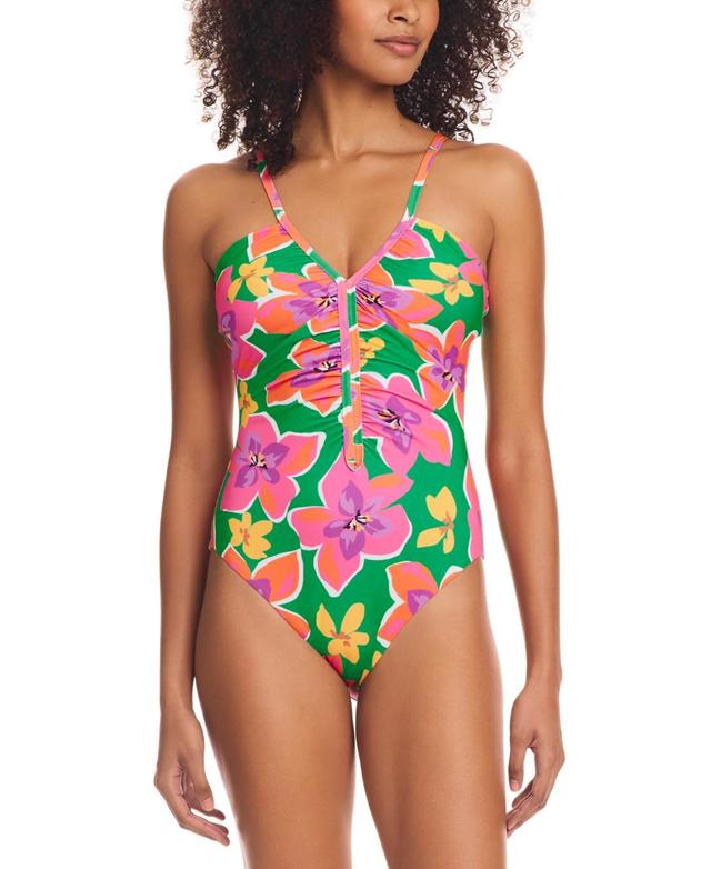 Sanctuary Womens Shirred-Front One-Piece Swimsuit Product Image