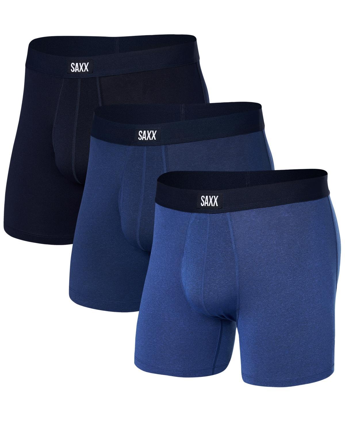 SAXX UNDERWEAR Daytripper Boxer Brief Fly 3-Pack (Sport Blue Heather/Blueberry/Maritime) Men's Underwear Product Image