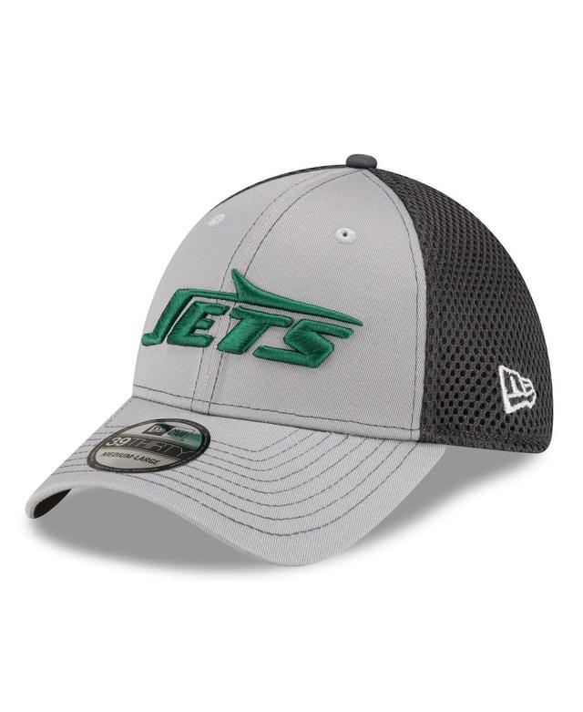 Mens New Era Gray/Graphite New York Jets Grayed Out Neo 2 39THIRTY Flex Hat Product Image