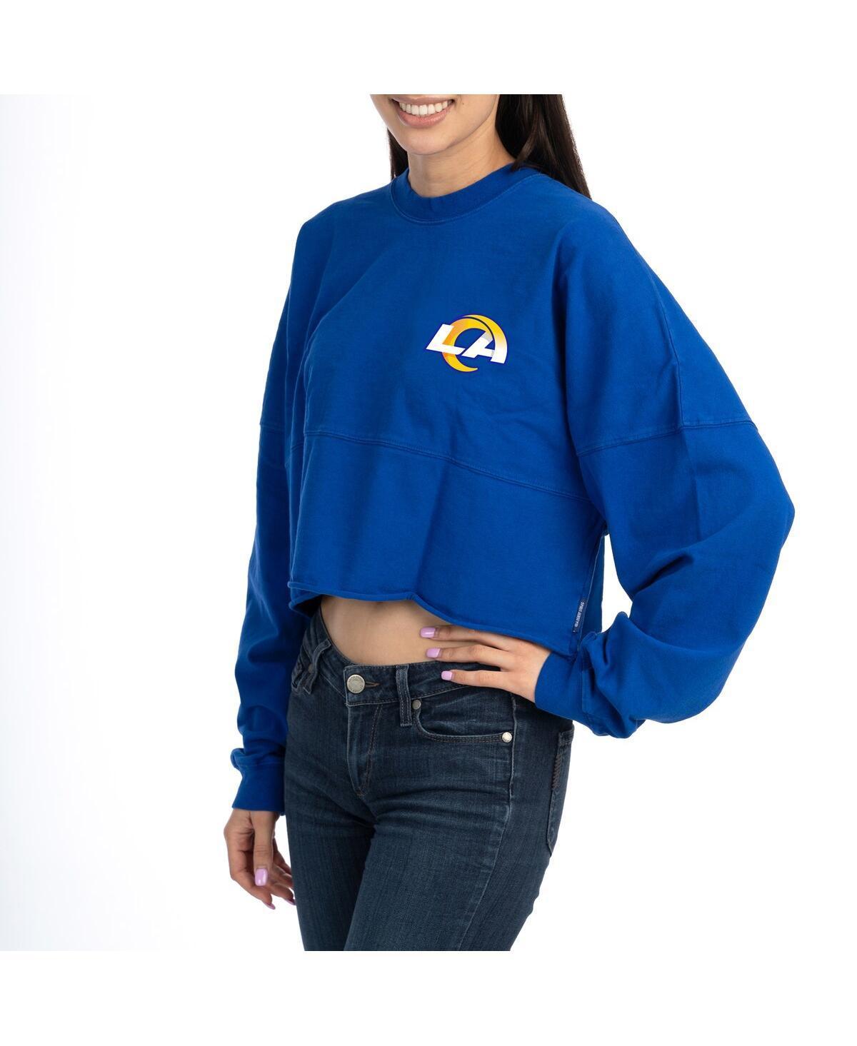 Womens Fanatics Royal Los Angeles Rams Super Bowl Lvi Champions Cropped Long Sleeve T-shirt Product Image