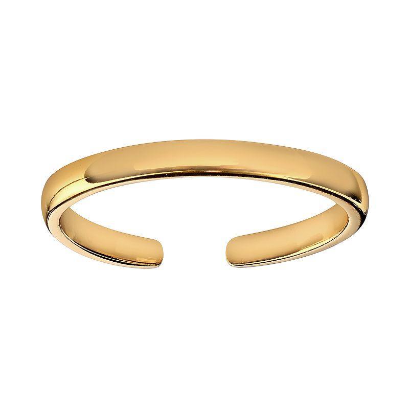 PRIMROSE Plated Sterling Silver Polished Band Toe Ring, Womens, Gold Tone Product Image