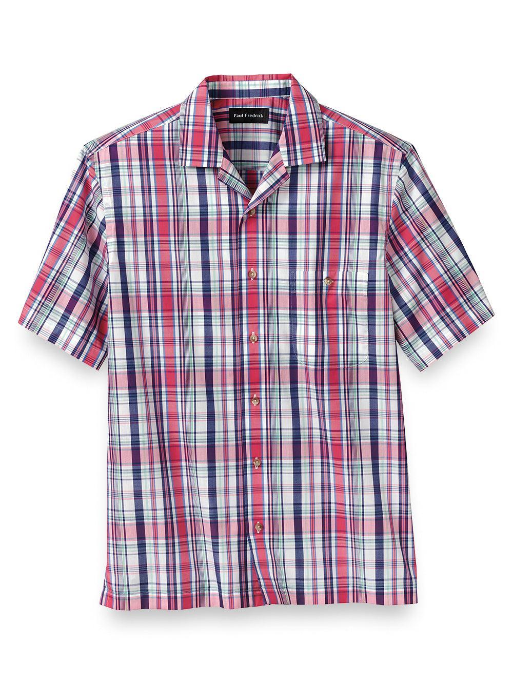 Slim Fit Cotton Plaid Print Casual Shirt Product Image