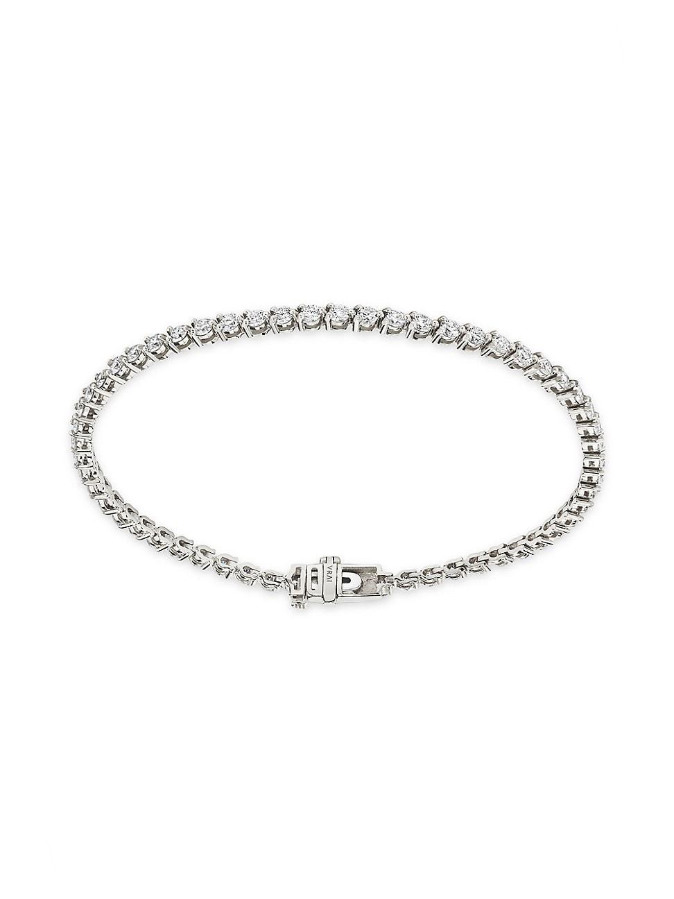 Womens 14K White Gold & 2.80 TCW Lab-Grown Diamond Tennis Bracelet Product Image