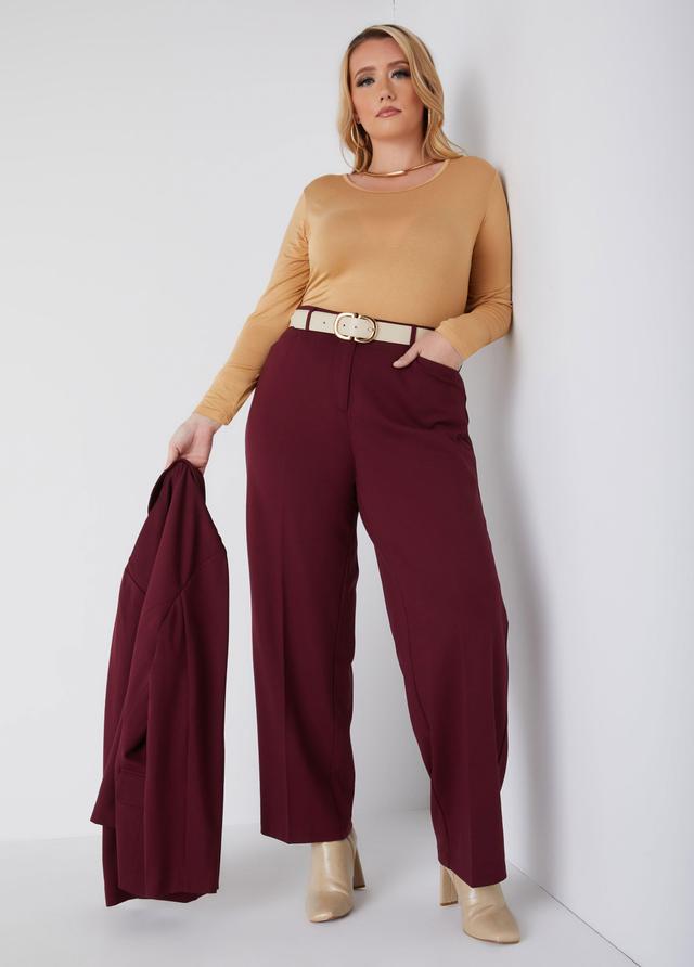 Plus Size Straight Leg Ponte Trousers Ashley Stewart Product Image