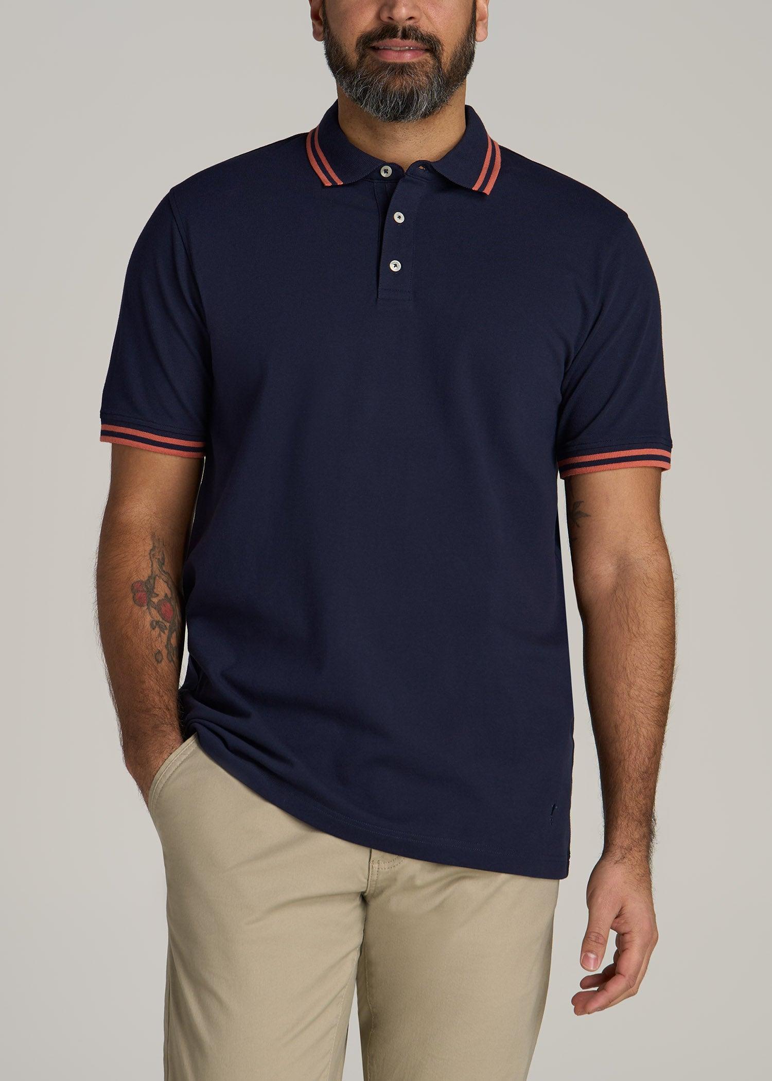 Contrast Tipped Polo Men's in Evening Blue Product Image