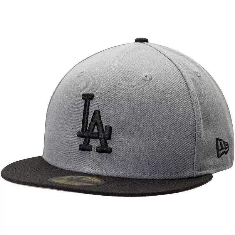 Mens New Era Gray/Black Los Angeles Dodgers Two-Tone 59FIFTY Fitted Hat Product Image