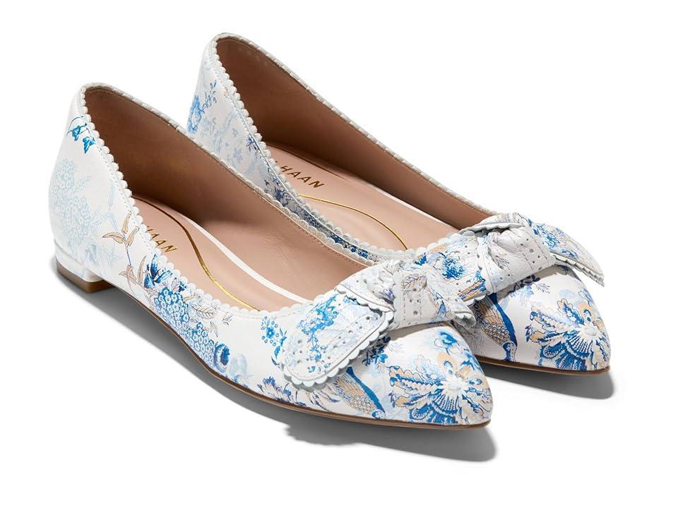 Cole Haan Bellport Bow Skimmer (Peacock Print Leather) Women's Flat Shoes Product Image