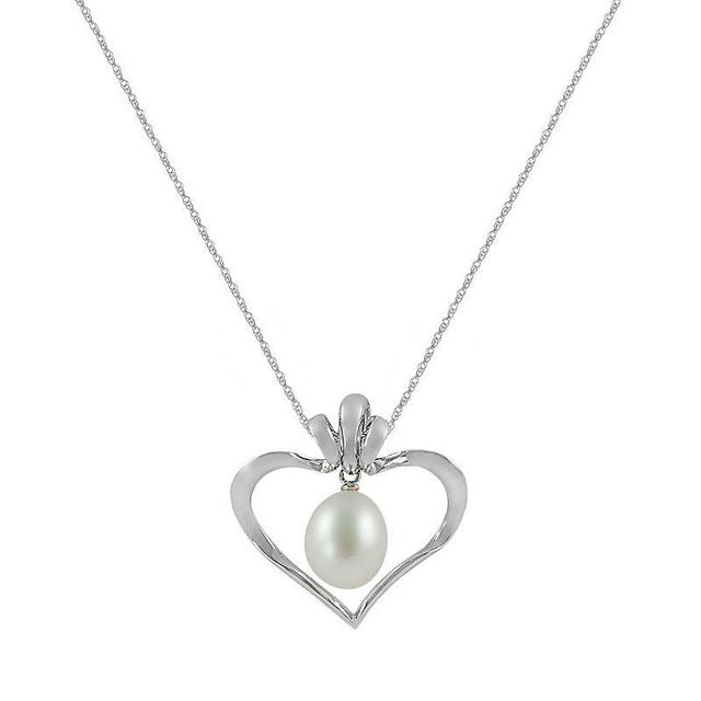 Sterling Silver Freshwater Cultured Pearl Interchangeable Heart Pendant, Womens Multicolor Product Image