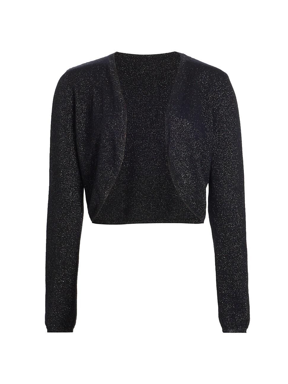 Womens Wool-Blend Metallic Bolero Sweater Product Image