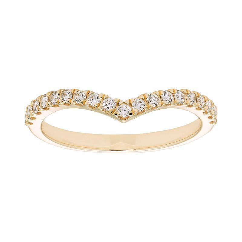 The Regal Collection 14k Gold 1/4 Carat T.W. IGL Certified Diamond Chevron Ring, Womens White Product Image